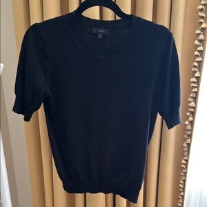 Black Short-Sleeve knit shell top